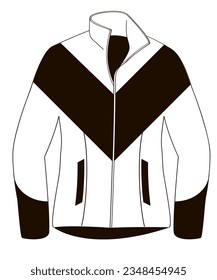 Women’s Long sleeve clothes sportswear black and white outline illustration