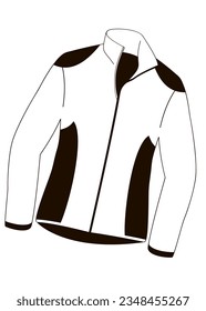 Women’s Long sleeve clothes sportswear black and white outline illustration