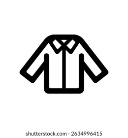 Long sleeve collared shirt vector icon illustration.