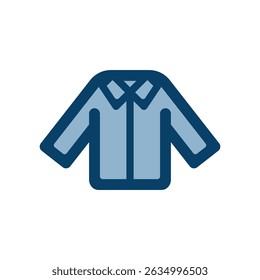 Long sleeve collared shirt vector icon illustration.