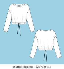 Long sleeve Drop Shoulder with Knot at bottom