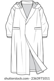 modelo de dibujo plano de esbozo de manga larga ilustración vectorial modelo de dibujo de cad técnico