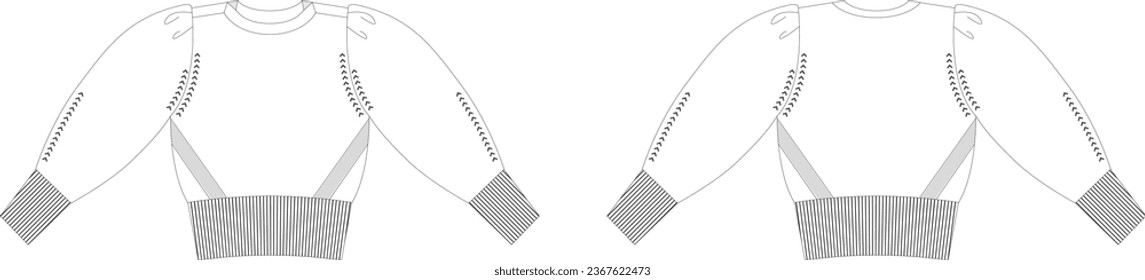 Long Sleeve Flat Sketch illustration