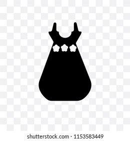 Long sleeve flowy dress vector icon isolated on transparent background, Long sleeve flowy dress logo concept