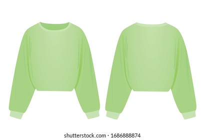 Long sleeve green blouse. vector illustration