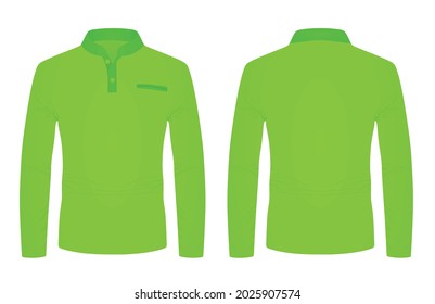 Long sleeve green t shirt. vector