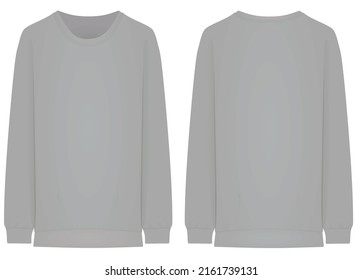 Long sleeve grey t shirt. vector illustration