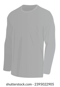 Long sleeve grey t shirt. vector illustration