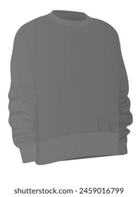 Long sleeve grey t shirt. vector illustration