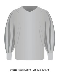 Long sleeve grey t shirt. vector illustration