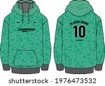Long sleeve Hoodie jacket sweatshirt design template in vector, Hooded jacket sweater with front and back view, hooded winter jacket for Men and women. for training, Running and workout in winter