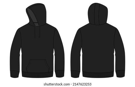 Long Sleeve Hoodie Technical Fashion Flat Stock Vector (Royalty Free ...