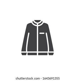 Long sleeve jacket vector icon. filled flat sign for mobile concept and web design. Sweatshirt jacket, clothing glyph icon. Symbol, logo illustration. Vector graphics