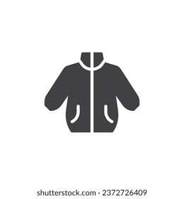 Long sleeve jacket vector icon. Sweatshirt clothing filled flat sign for mobile concept and web design. Winter Jacket glyph icon. Symbol, logo illustration. Vector graphics