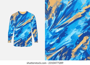 Long sleeve jersey grunge texture for extreme sportwear, racing, cycling, football, motocross, travel, backdrop, wallpaper. Vector pattern.