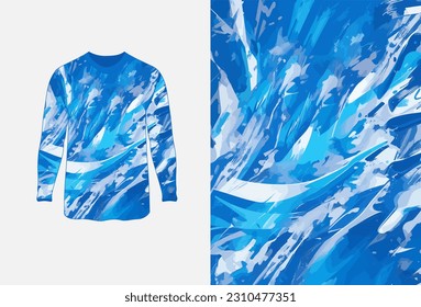 Long sleeve jersey grunge texture for extreme sportwear, racing, cycling, football, motocross, travel, backdrop, wallpaper. Vector pattern.