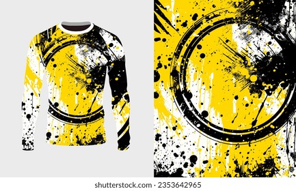 Textura jersey de manga larga para deporte extremo, carreras, gimnasia, ciclismo, entrenamiento, motocross, viajes. Fondo del vector