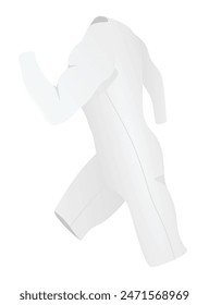 Long sleeve jumpsuit, side view, vector
