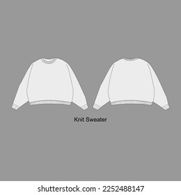 Long sleeve and knit sweater set. Vector Apparel Mockup Collection.	
