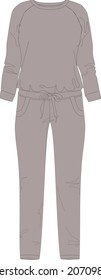 
long sleeve lace up jumpsuit