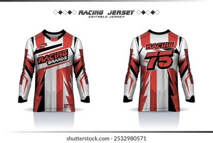 Mochila de camisa de corrida de manga longa Motocross, camisa de futebol, uniformes de futebol, corrida, jogos, camisa da marinha para sublimação esportes design