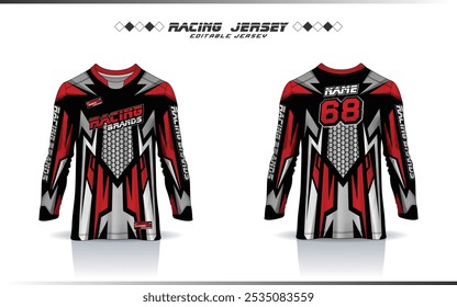 Diseño de jersey de motocross de manga larga, fútbol, jersey de baloncesto, fútbol, cricket, carreras, juegos, hockey, balonmano, ciclismo último jersey para el diseño de deportes de sublimación