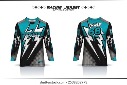 Langarm Motocross Trikot Design, Renntrikot, Fußball, Basketball, Fußball, Cricket, Spiel, Hockey, Handball, Radfahren neueste Trikot für Sublimation Sport Design