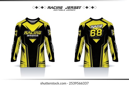 Langarm Motocross Trikot Design, Renntrikot, Fußball, Basketball, Fußball, Cricket, Spiel, Hockey, Handball, Radfahren neueste Trikot für Sublimation Sport Design