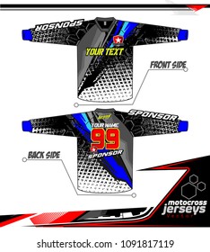 Long sleeve Motocross jerseys t-shirts vector, 
graphic design for football uniforms, unisex cycling, navy submariner and sportswear.