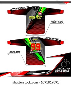 Long sleeve Motocross jerseys t-shirts vector, 
graphic design for football uniforms, unisex cycling, navy submariner and sportswear.