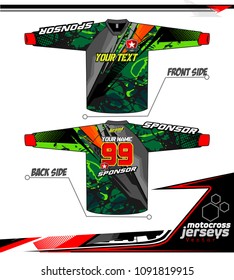 Long sleeve Motocross jerseys t-shirts vector, 
graphic design for football uniforms, unisex cycling, navy submariner and sportswear.