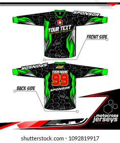 Long sleeve Motocross jerseys t-shirts vector, 
graphic design for football uniforms, unisex cycling, navy submariner and sportswear.