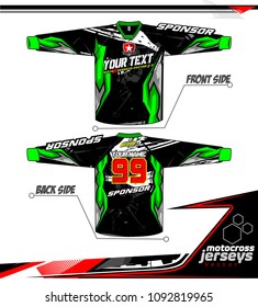 Long sleeve Motocross jerseys t-shirts vector, 
graphic design for football uniforms, unisex cycling, navy submariner and sportswear.