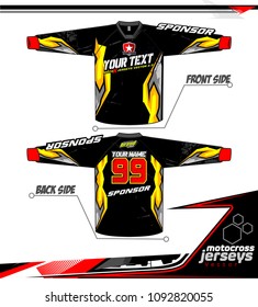 Long sleeve Motocross jerseys t-shirts vector, 
graphic design for football uniforms, unisex cycling, navy submariner and sportswear.