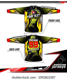 Long sleeve Motocross jerseys t-shirts vector, 
graphic design for football uniforms, unisex cycling, navy submariner and sportswear.