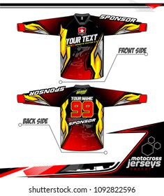 Long sleeve Motocross jerseys t-shirts vector, 
graphic design for football uniforms, unisex cycling, navy submariner and sportswear.