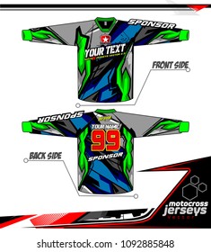 Long sleeve Motocross jerseys t-shirts vector, 
graphic design for football uniforms, unisex cycling, navy submariner and sportswear.