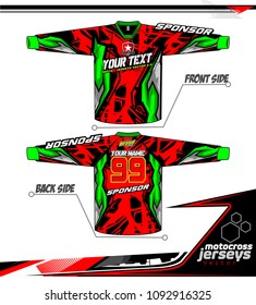 Long sleeve Motocross jerseys t-shirts vector, 
graphic design for football uniforms, unisex cycling, navy submariner and sportswear.