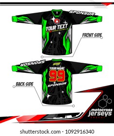 Long sleeve Motocross jerseys t-shirts vector, 
graphic design for football uniforms, unisex cycling, navy submariner and sportswear.