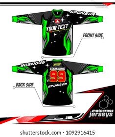 Long sleeve Motocross jerseys t-shirts vector, 
graphic design for football uniforms, unisex cycling, navy submariner and sportswear.