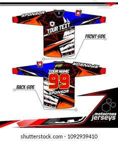 Long sleeve Motocross jerseys t-shirts vector, 
graphic design for football uniforms, unisex cycling, navy submariner and sportswear.