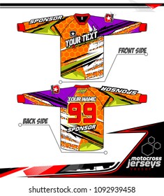 Long sleeve Motocross jerseys t-shirts vector, 
graphic design for football uniforms, unisex cycling, navy submariner and sportswear.