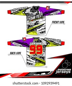 Long sleeve Motocross jerseys t-shirts vector, 
graphic design for football uniforms, unisex cycling, navy submariner and sportswear.