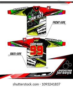 Long sleeve Motocross jerseys t-shirts vector, 
graphic design for football uniforms, unisex cycling, navy submariner and sportswear.
