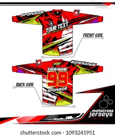 Long sleeve Motocross jerseys t-shirts vector, 
graphic design for football uniforms, unisex cycling, navy submariner and sportswear.