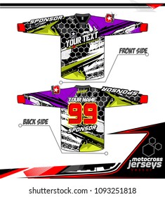 Long sleeve Motocross jerseys t-shirts vector, graphic design for football uniforms, unisex cycling, navy submariner and sportswear.
