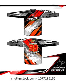 Long sleeve Motocross jerseys t-shirts vector, graphic design for football uniforms, unisex cycling, navy submariner and sportswear.