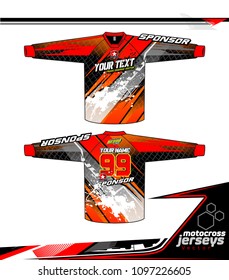 Long sleeve Motocross jerseys t-shirts vector, graphic design for football uniforms, unisex cycling, navy submariner and sportswear.