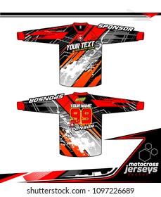 Long sleeve Motocross jerseys t-shirts vector, 
graphic design for football uniforms, unisex cycling, navy submariner and sportswear.