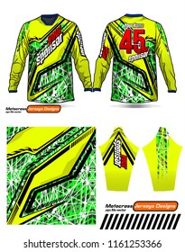 Long sleeve Motocross jerseys t-shirts vector, 
graphic design for football uniforms, unisex cycling, navy submariner and sportswear.